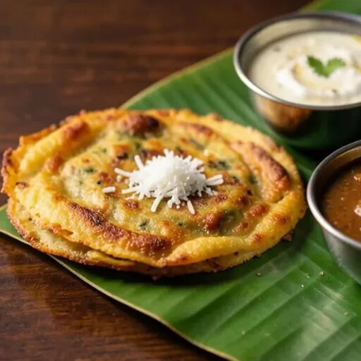 Crisp masala dosa with chutney and sambar